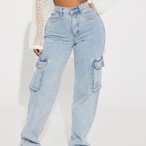 Fashion Nova Straight Leg Cargo Jean